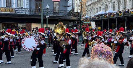 The Mustang Band from Clifton, NJ marching in the Krewe of Rex Parade
