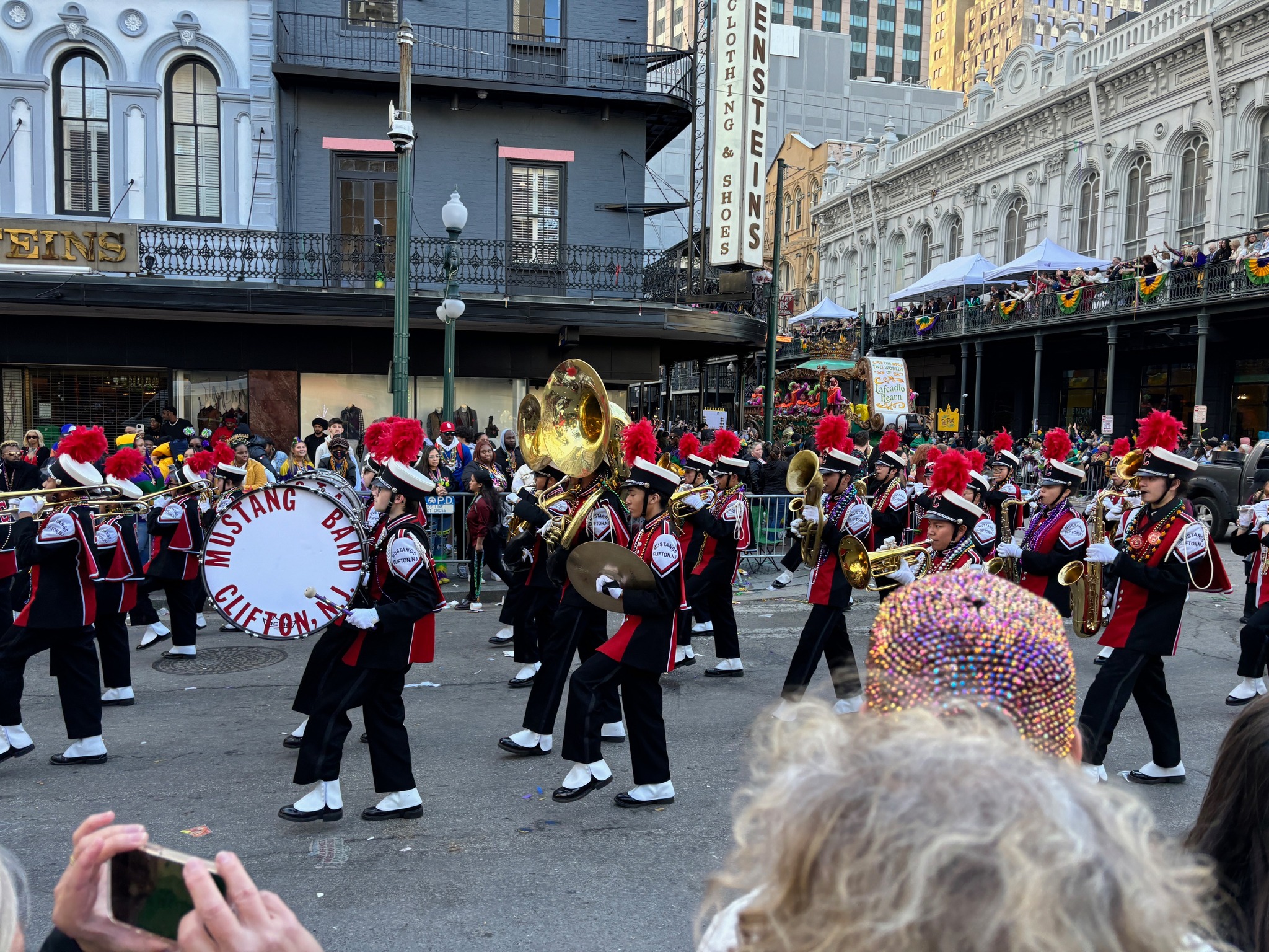 The Mustang Band from Clifton, NJ marching in the Krewe of Rex Parade