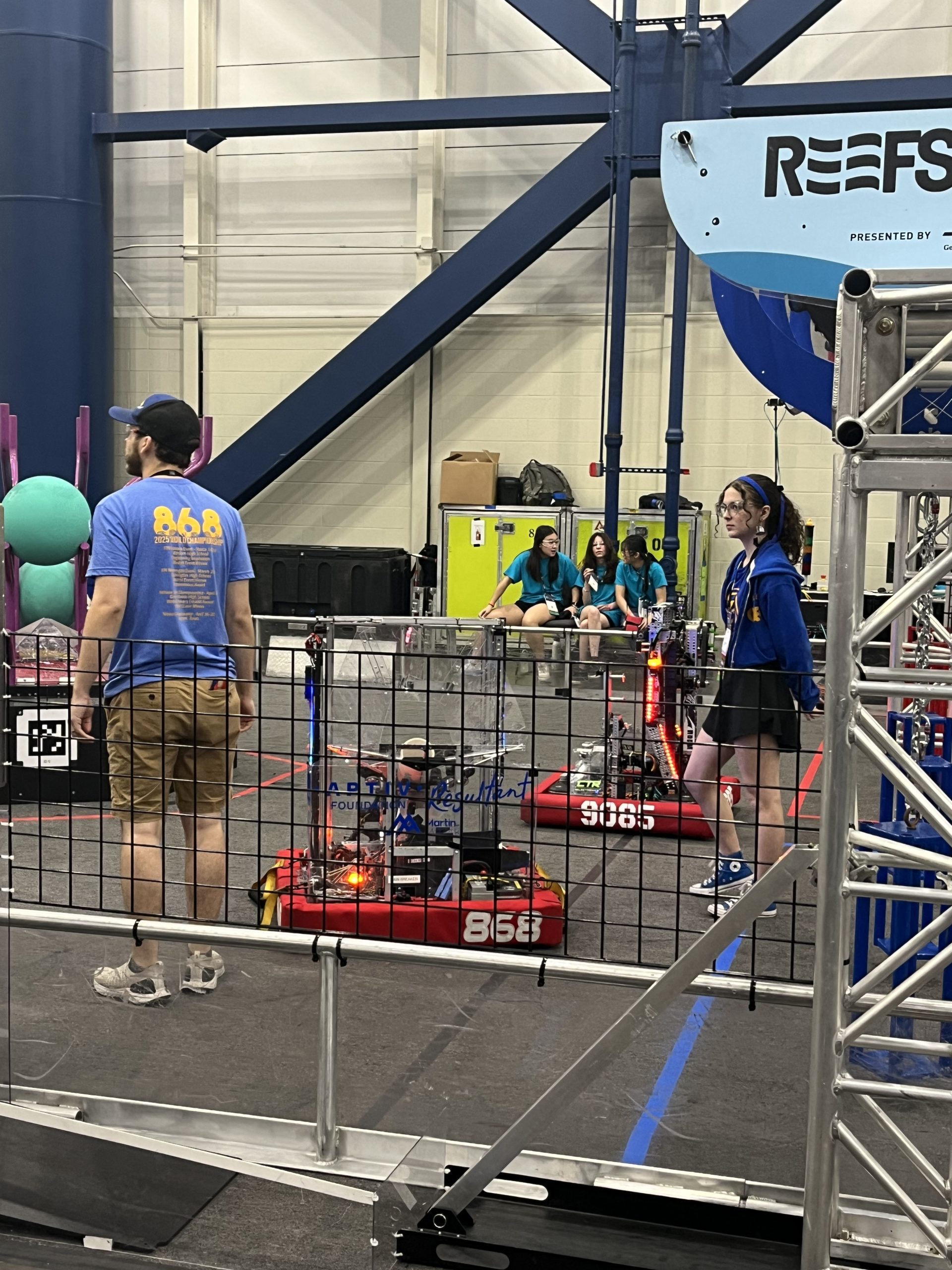 students with their robots