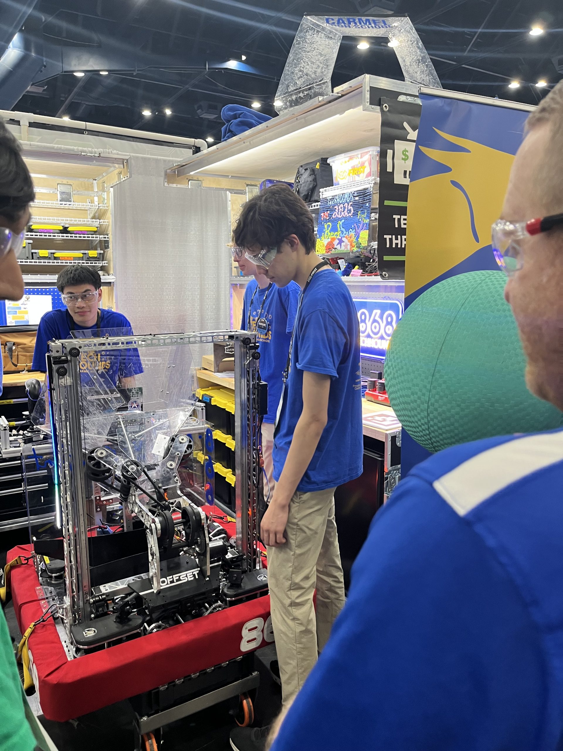 students with their robots