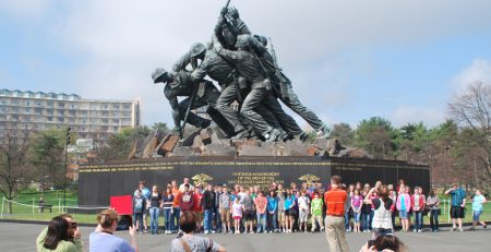 Group Photo in front of monument