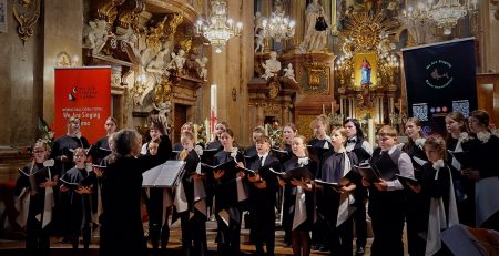 choir singing in a church
