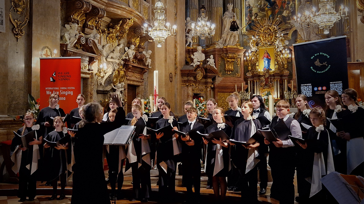 choir singing in a church